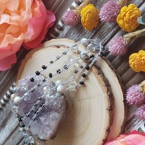 Howlite Gemstone Necklace Czech glass Necklace, by Rust Belt Raised